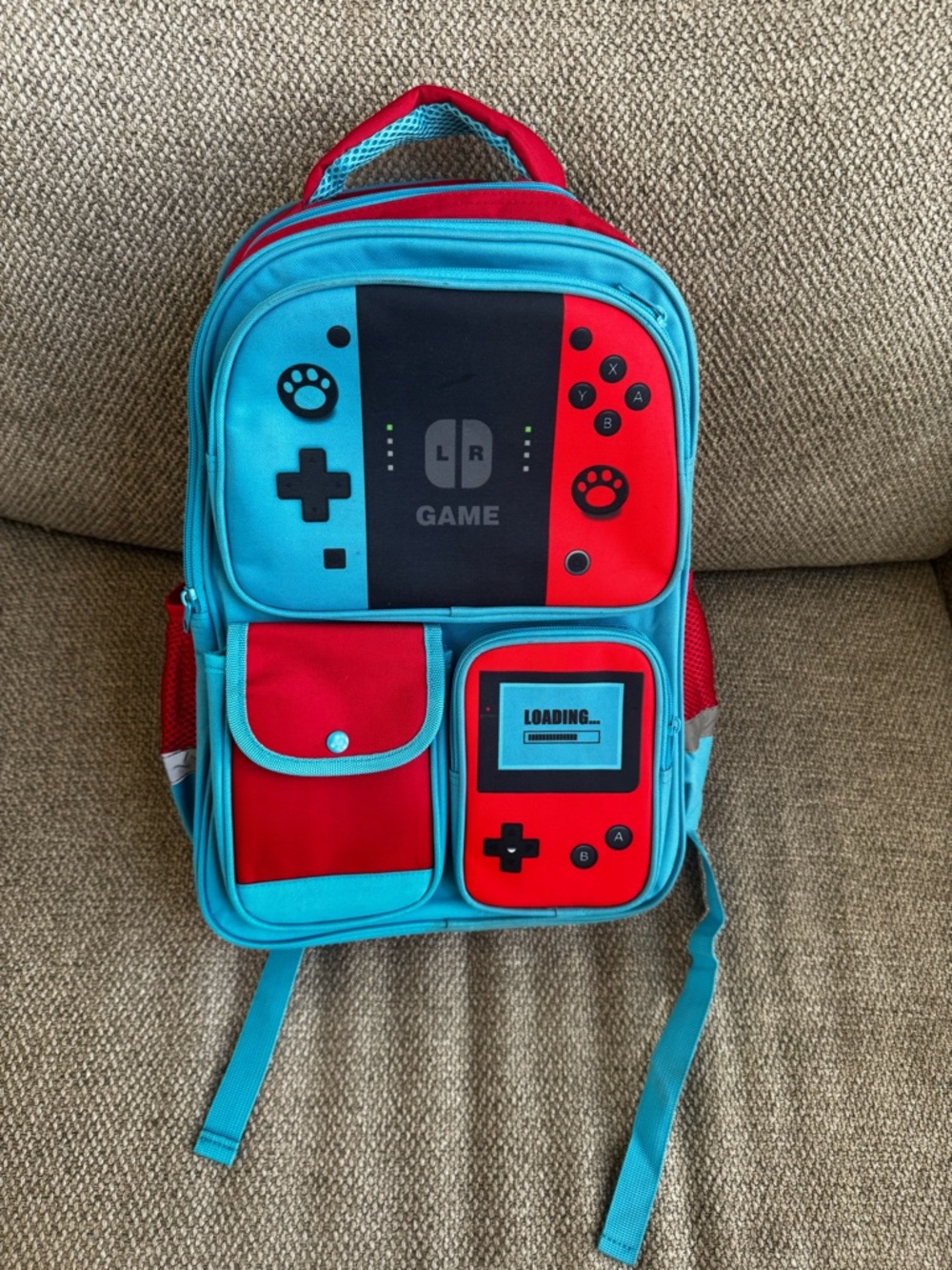 Gaming Backpack - Turquoise & Red Kids Console Design